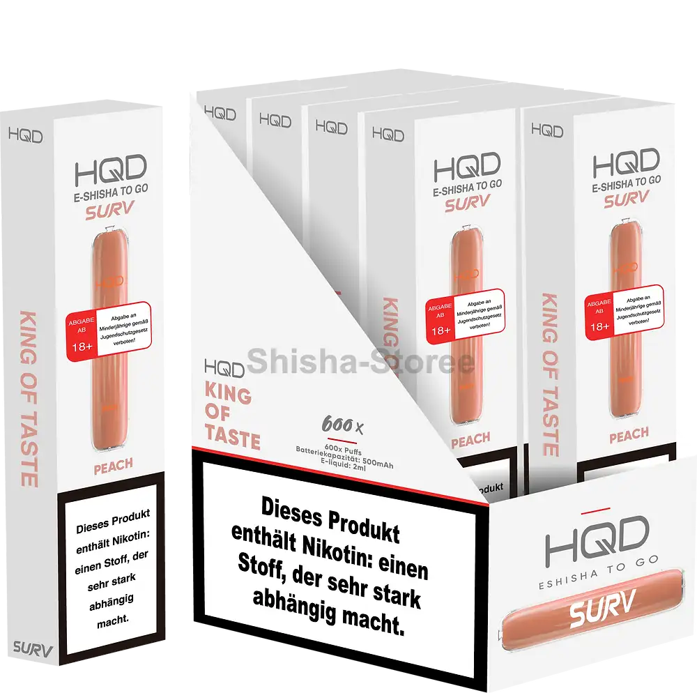 HQD Vape Surv - Peach 10er Set 3 HQD Vape Surv - Peach 10er Set