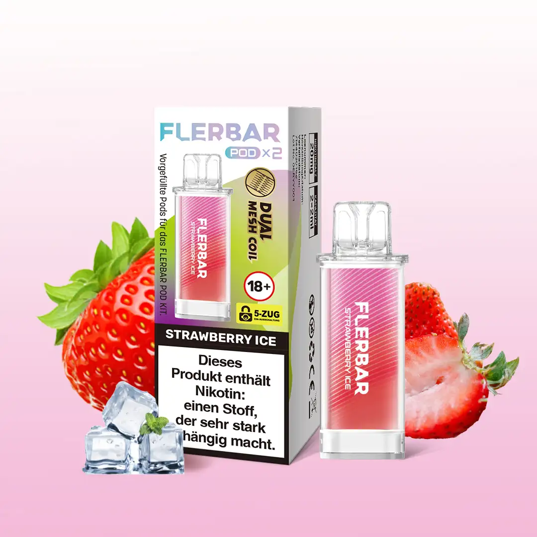 Flerbar Pod - Strawberry Ice 2er 20mg 3 Flerbar Pod - Strawberry Ice 2er 20mg